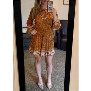 American Eagle Paisley Brown BOHO Dress NWT - XS.